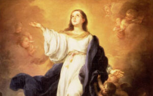 Imagem da Assunção de Maria na pintura de Bartolome Esteban Murillo, 1670